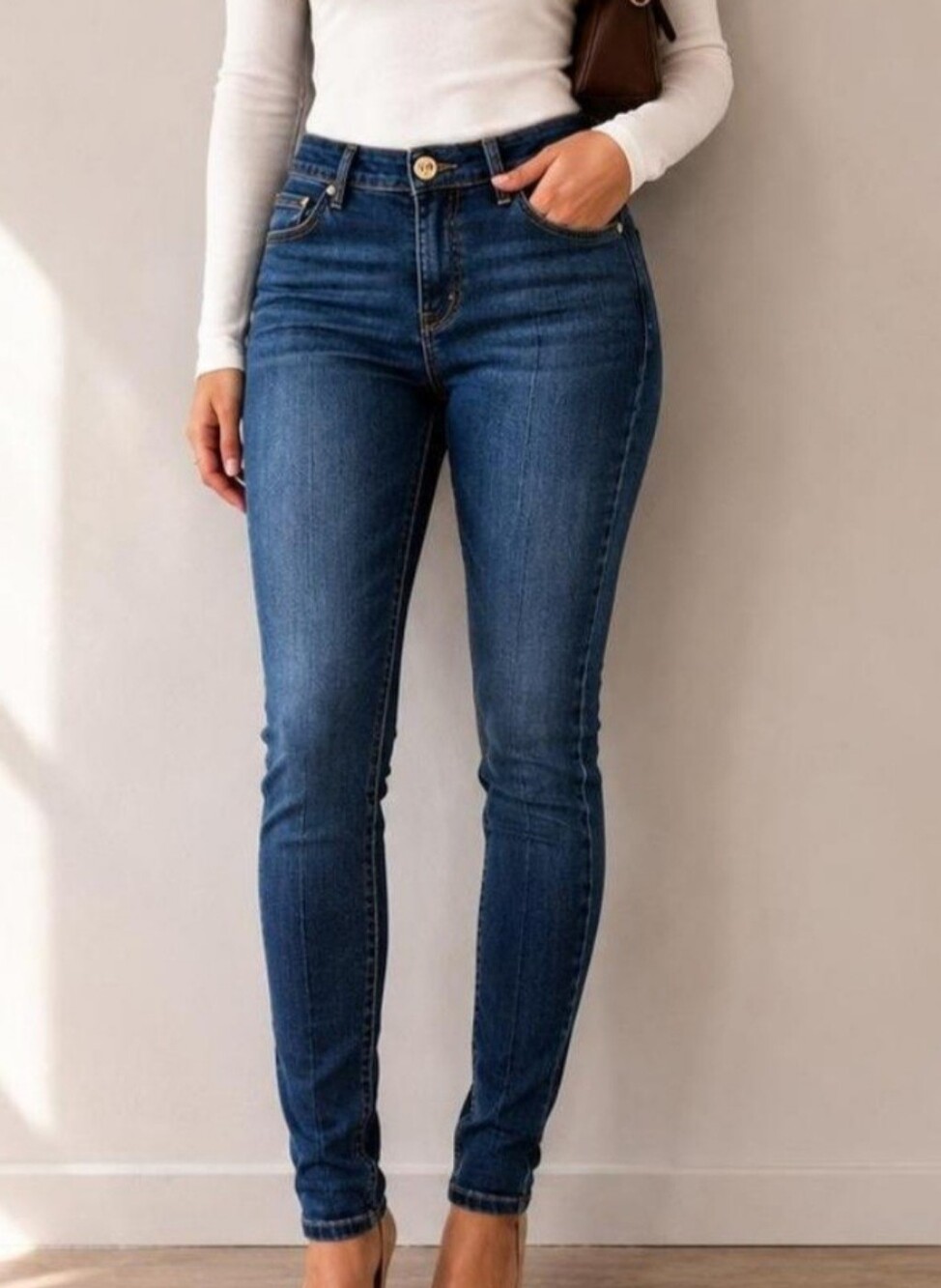Michael Kors Dark Blue High-Rise Skinny Jeans